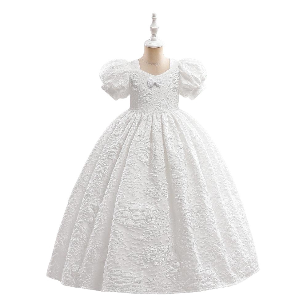 Vestido de noche para niños vestido de princesa para niñas Vestido de manga de soplo de cintura alta para niñas vestido de rendimiento de piano entrega al por mayor