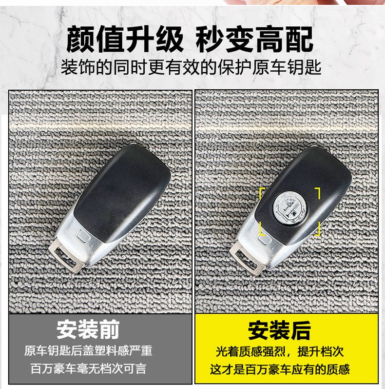 Mercedes-Benz New A-Class E-Class C-Class S-Class G-Class Glc/Gls/Gle Original Car Key Replacement Painted Frosted Back Cover Shell