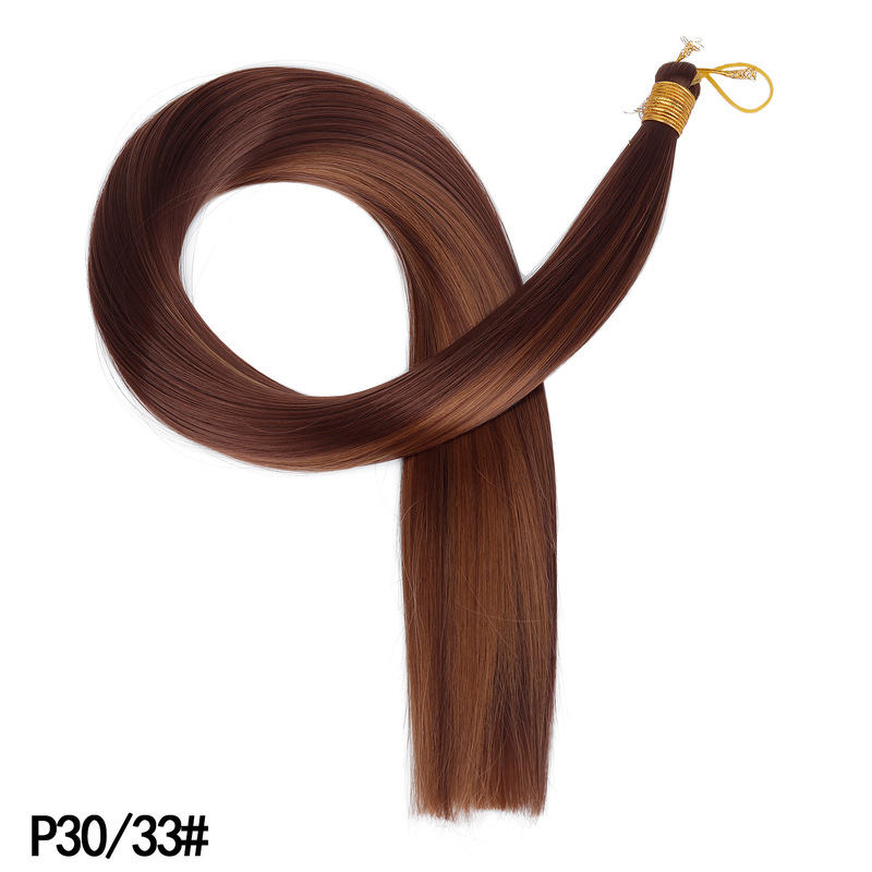 クロスボーダー新しいストレートヘアハンドル 30 インチ 150 グラム化学繊維かつらストレートバルクヘアかつらエクステンション|undefined