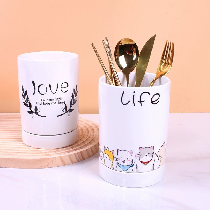  Ceramic storage system, cartoon chopsticks, cute tableware, spoon for home use