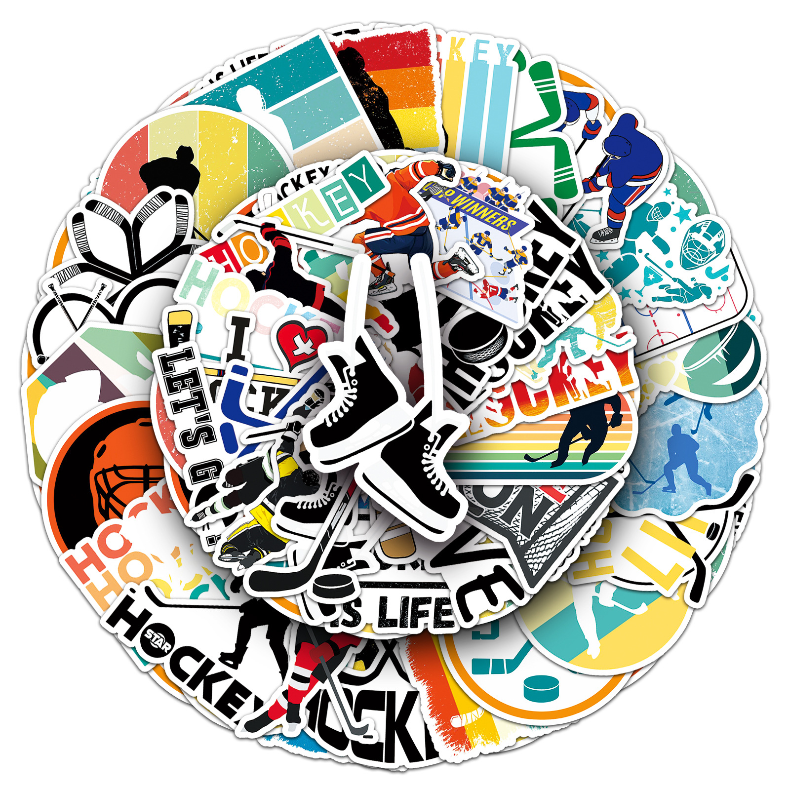 50 아이스하키 스티커 밴디 하키 스포츠 하키 방수 장  수하물 스티커