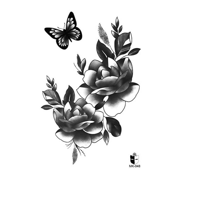 Animal blanco y negro desechable pegatinas de tatuaje belleza pegatinas de tatuaje moda estética patrón de personalidad dama pegatinas de tatuaje