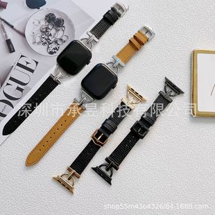 Suitable for apple D metal buckle lizard pattern leather watch with apple watch8/SE/7/6/5/4/3
