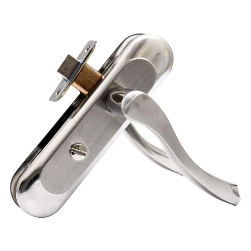 Acero inoxidable baño puerta cerradura llave única lengua apartamento baño cerradura inodoro bloqueo anti-óxido agujero distancia 110 125