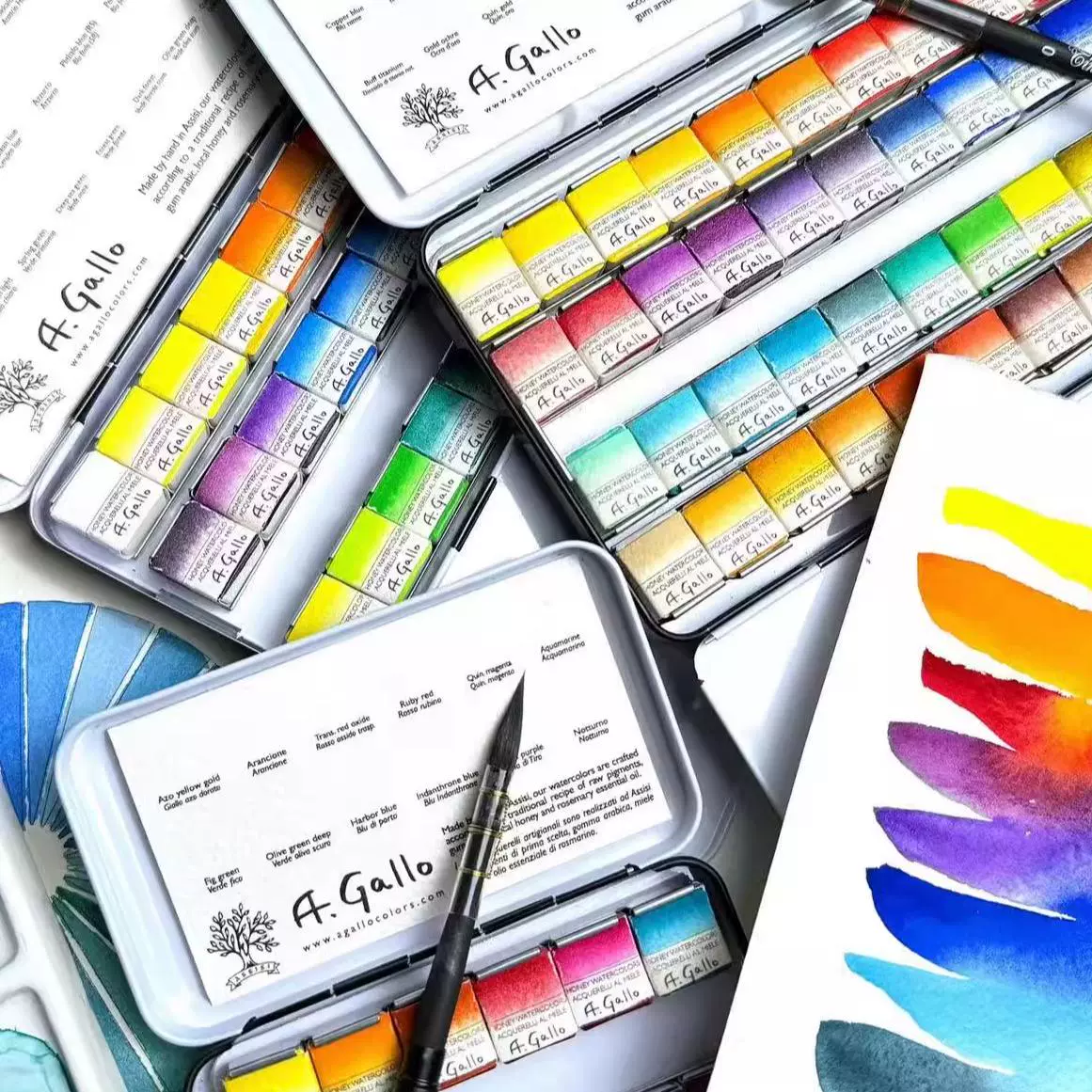 Пятно-итальянский художник Agallo ручной шлифовальный твердый акварельный пигмент набор