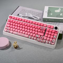 K98 キー赤軸有線メカニカルキーボード女の子ピンクカスタマイズされたキーボード e スポーツビジネスオフィスデスクトップコンピュータ