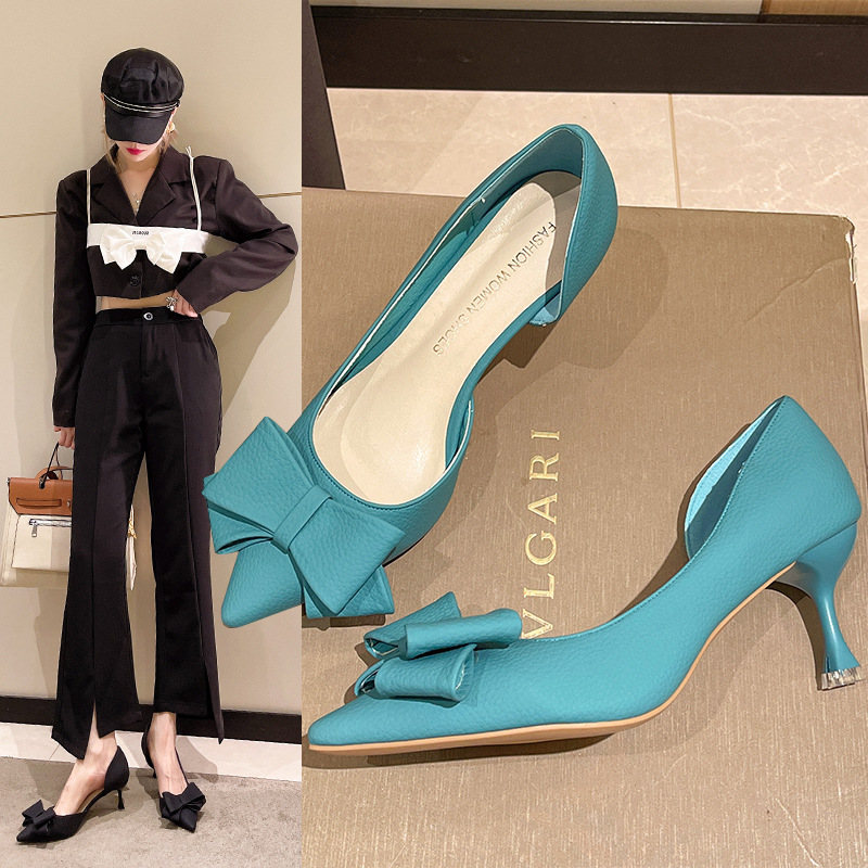 Décolleté stiletto a punta con fiocco eleganti tacchi da donna_voghion.com