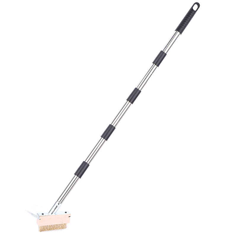 Cepillo de deshierbe alargado al por mayor Cepillo de piso de alambre de acero de jardín de 13cm Cepillo de costura de piso de alambre chapado de cobre con mango de acero inoxidable transfronterizo