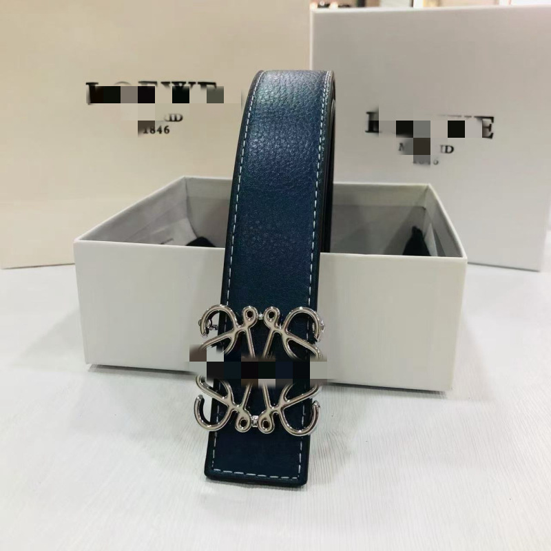罗家L字母皮带平纹荔枝纹4.0男女同款腰带百搭休闲牛仔裤带高品质|undefined