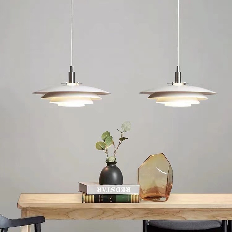 全光谱吊灯丹麦北欧现代简约设计师ph5法式奶油风飞碟吊灯餐厅灯