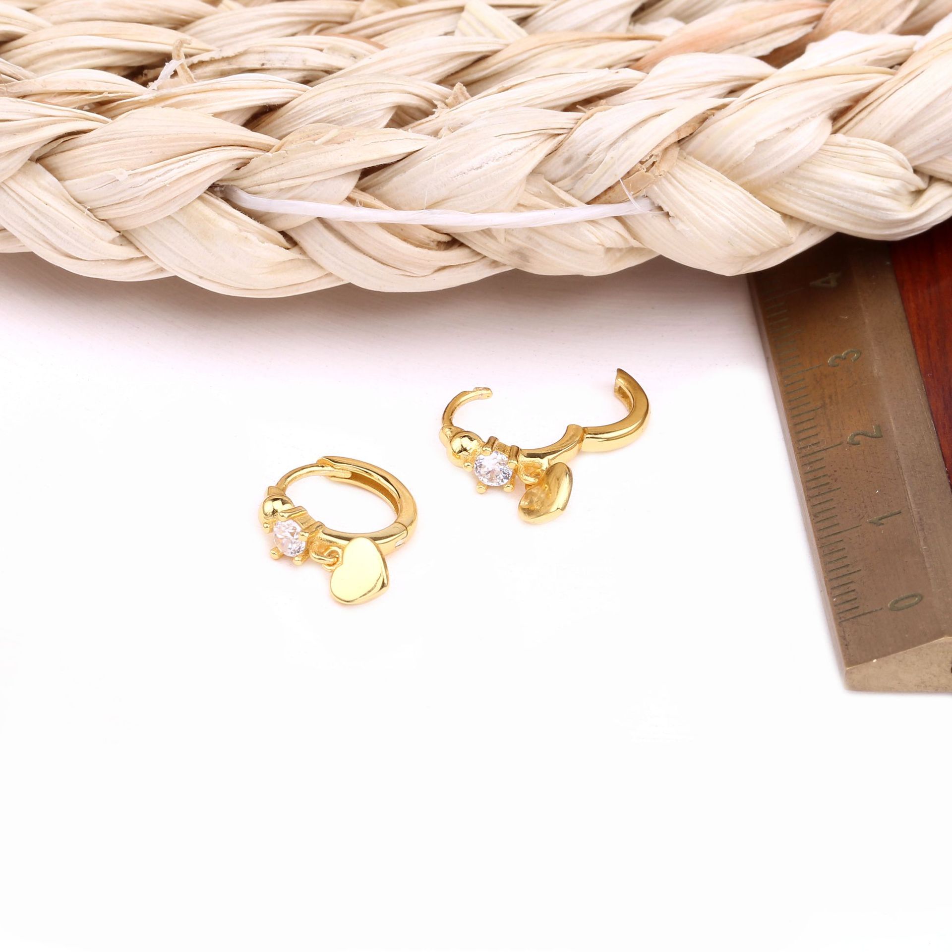 Heart Shape Pattern Women'S Gender 1 Pair 925 Sterling Silver Zircon Heart Shape Drop Earrings