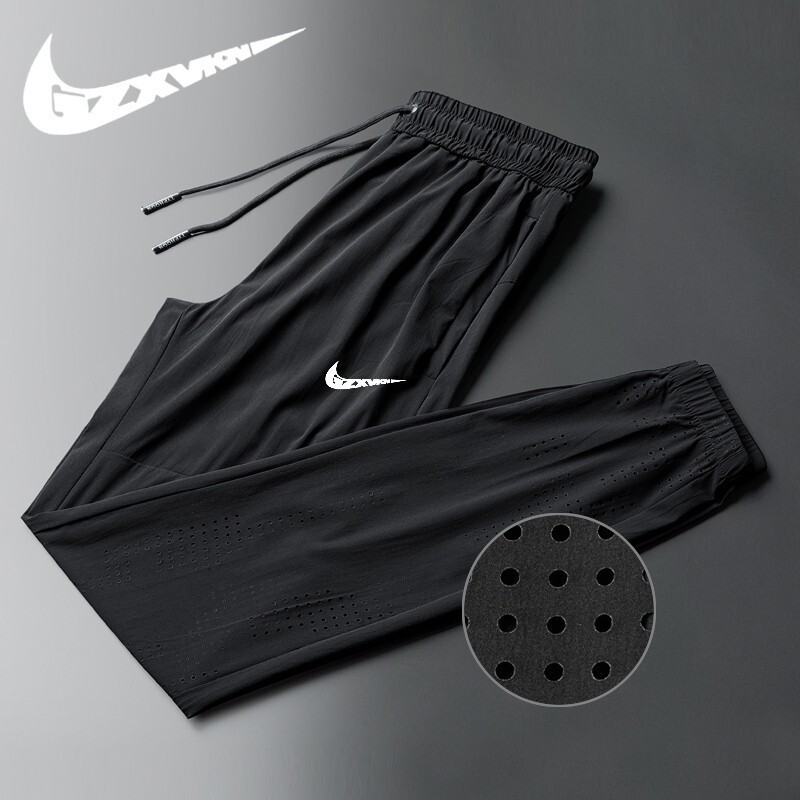 Men's 2024 Summer Trousers Ice Silk Breathable Quick-drying Pants Outdoor Sports Casual Pants Men's plus size Elastic Air Conditioning Pants