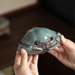 Ceramic Creative Handmade Fine Quality Tea Pet Ornament High-End Geyao Crab Fun Tea Table Tea Toy Decorations