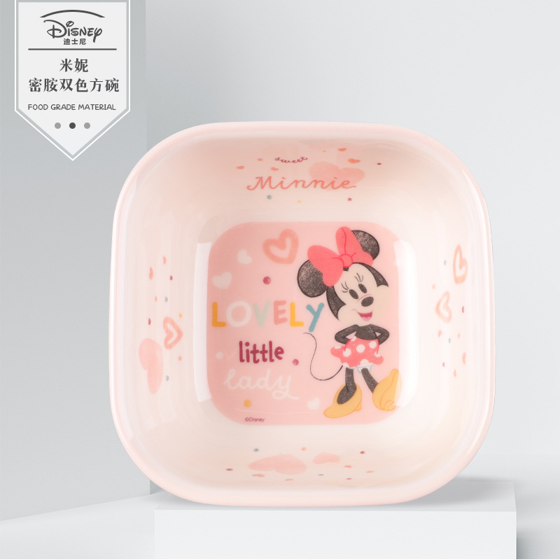 Vajilla infantil auténtica, plato dividido, tazón de resina de melamina con dibujos animados, tazón para comer para bebés, tazón resistente a caídas y al calor