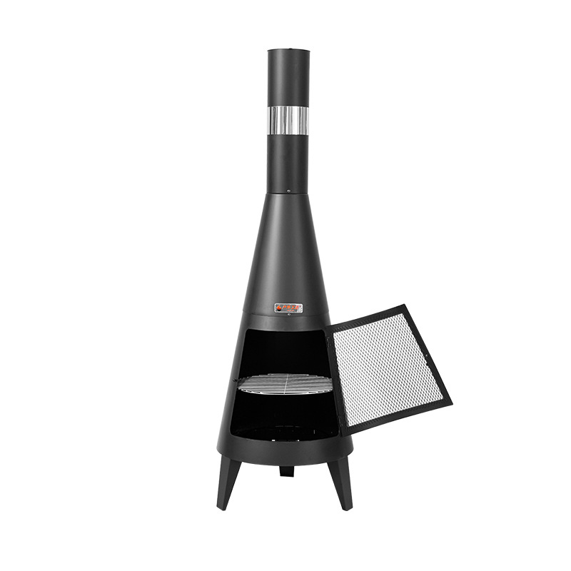 Horno de carbón de jardín al aire libre parrilla de barbacoa doméstica sin humo leña estante de fuego alargado chimenea al aire libre