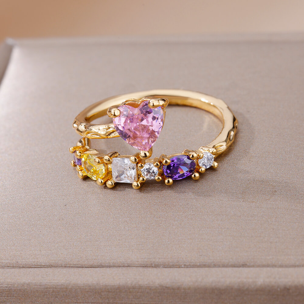 10g Weight Zircon Inlay Material Rings Classification Adjustable Ring Size 1 Piece Quantity Daily Occasion Copper Material Irregular, Heart Shape Pattern All Seasons Season Women's Gender Plating Design Elegant, Simple Style Style Wholesale Jewelry Elegant Simple Style Irregular Heart Shape Copper Zircon Plating Rings 3