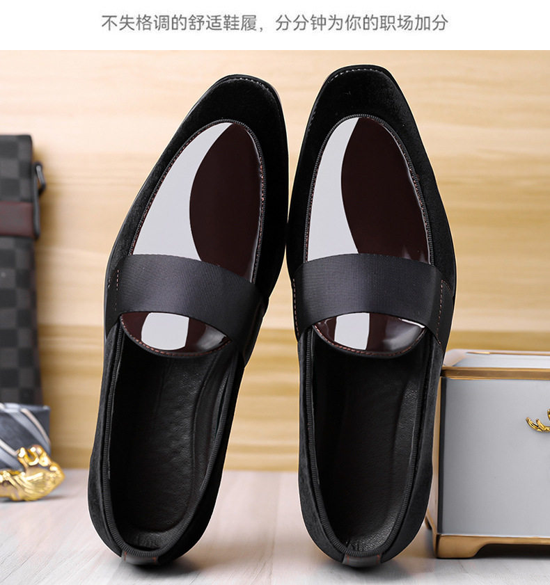 Giày da nam công sở mũi nhọn cổ thấp kiểu xỏ chân, buộc dây thanh lịch — Màu nâu, màu đen chi tiết 16