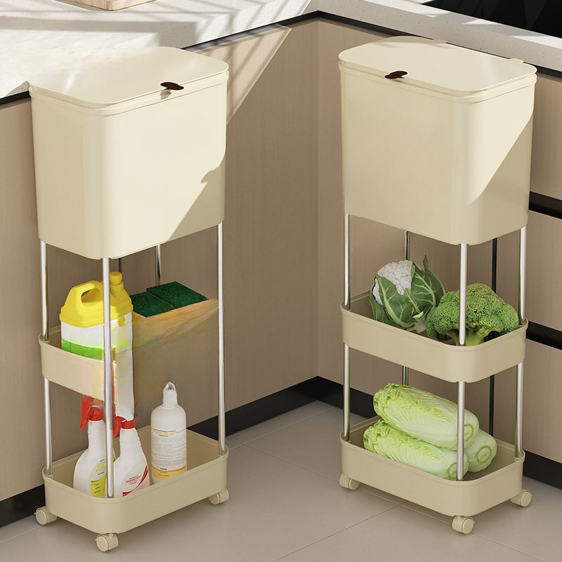 New model kitchen trash can for home use, multi-layer, large capacity, with lid, movable, flip-top, large size, dry and wet separation New model kitchen trash can for home use, multi-layer, large capacity, with lid, movable, flip-top, large size, dry and wet separation