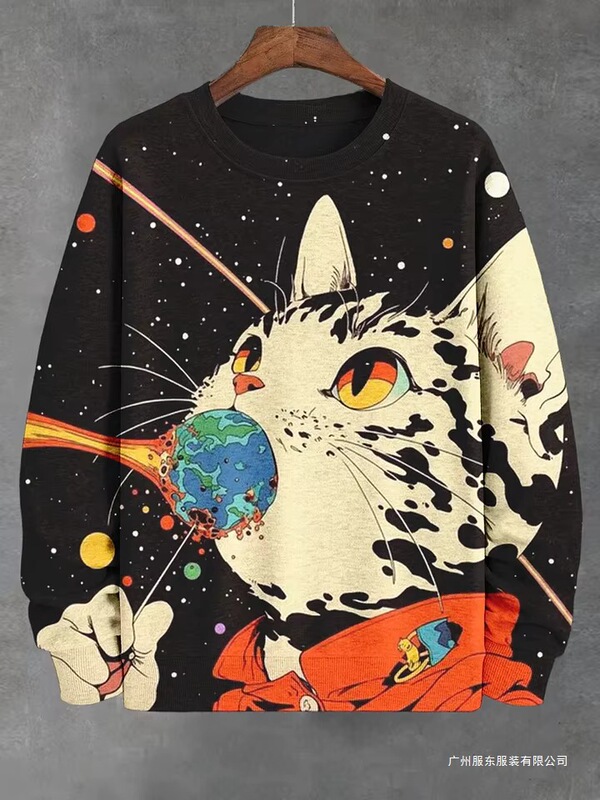 Men's Animal Cat sweatshirt Long Sleeve sweatshirt Crew Neck fashion Cool Daily 3D Print Japanese Art Men's Animal Cat sweatshirt Long Sleeve sweatshirt Crew Neck fashion Cool Daily 3D Print Japanese Art