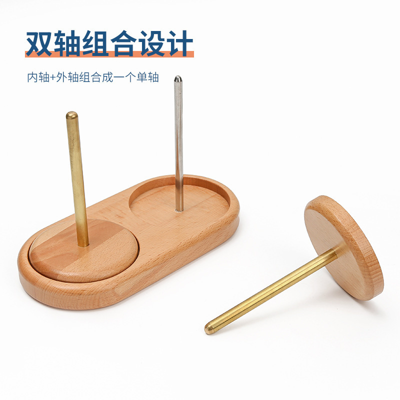 Rodeado de hilo de lana giratorio de madera, grupo de hilo doméstico, herramienta tejida a mano, base de eje de hilo de lana de suéter tejido