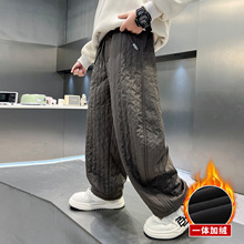 男童冬装羽绒棉裤2025新款中大童秋冬季男孩加厚儿童加绒裤子外穿