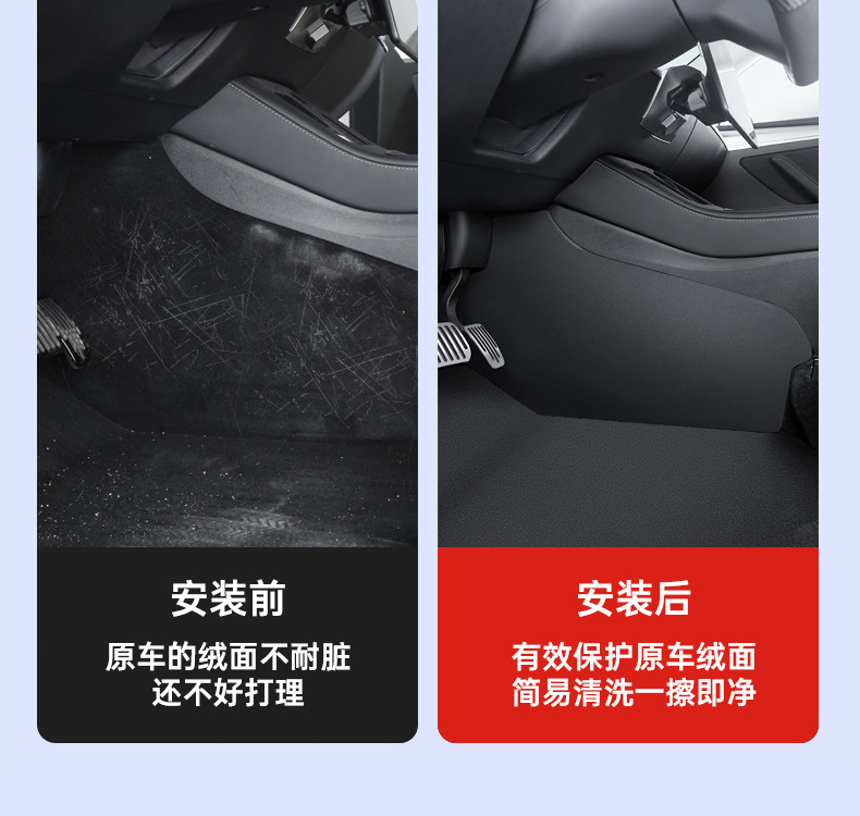 Suitable for Tesla Model Y/3 Carbon Fiber Rear Door Sill Strip Upgraded Version Anti-Kick Seat Protection Corner Accessories