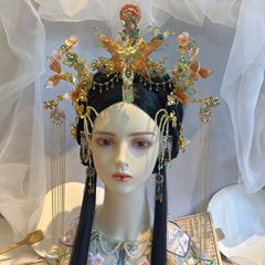 古風漢服飛天敦煌異域髪飾り冠軽豪華仙気漢服古風頭飾りセット中国風
