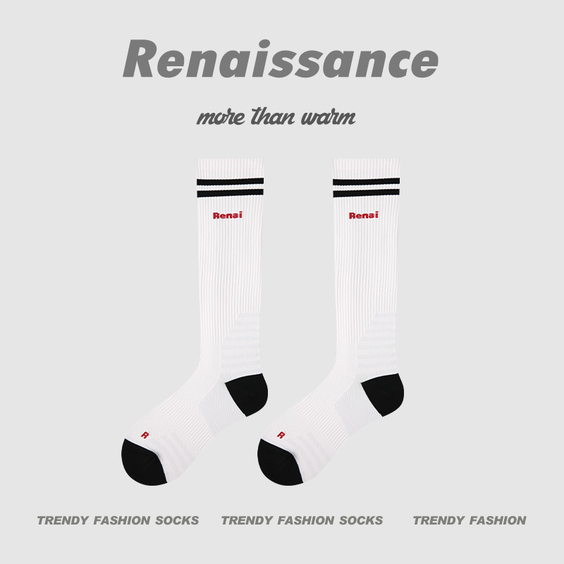 Renaissance运动袜子女长筒袜跳绳网球压缩中筒袜瑜伽瘦腿小腿袜|undefined