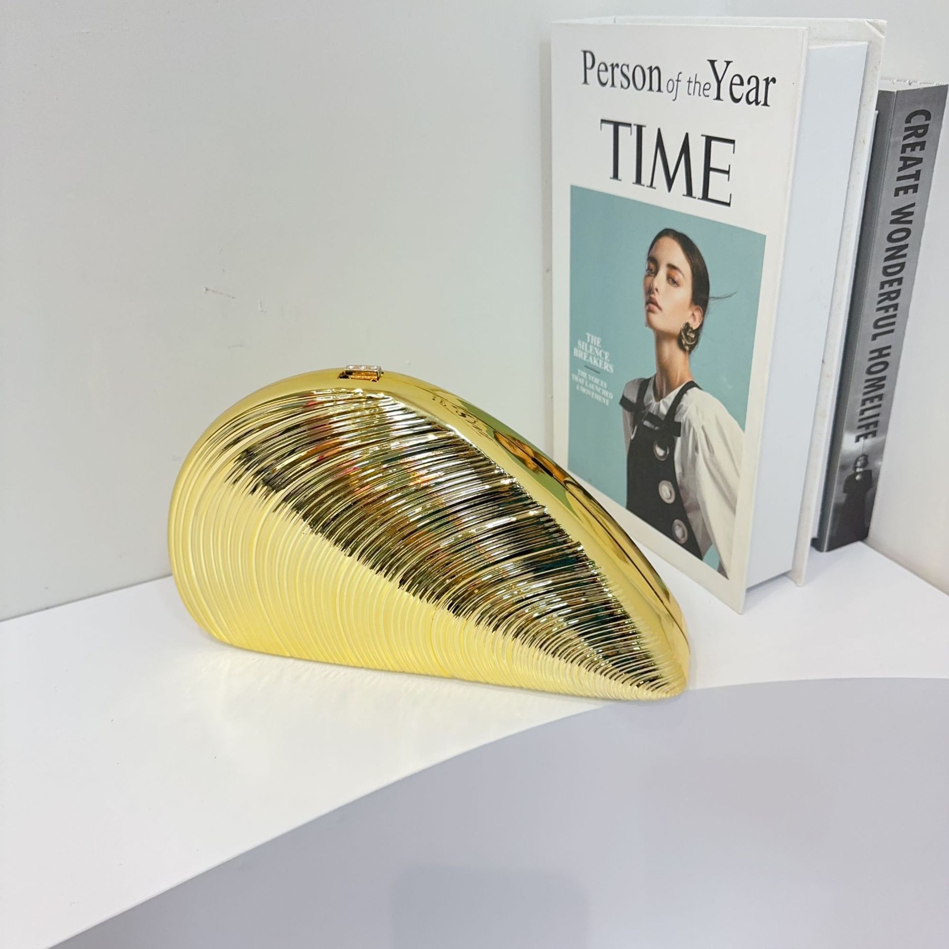 Acrílico nuevo tipo de bolsa de cena bolsa de conchas de mano cadena flash damas moda personalidad creativa hilo bolsa de cena