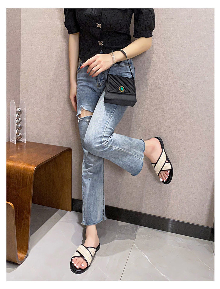 Dép sandal nữ quai chéo mũi tròn hở ngón đế dày phối màu, đế cao 3 cm — Màu Mơ (Dép lê), Màu Mơ (dép), Màu nâu (dép), Màu đen (dép) chi tiết 40