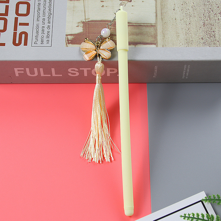 INS chica corazón colgando pluma lindo estudiante papelería colgante pluma de gel pluma de agua de cadena pluma de firma de Oficina Creativa