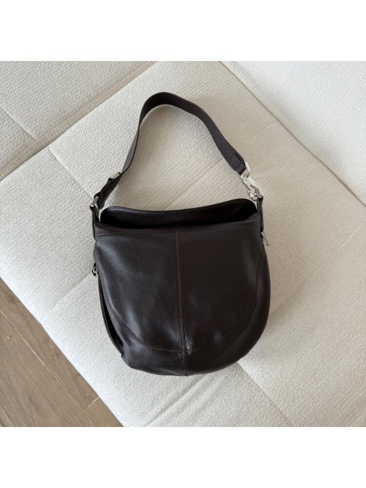 Retro Black Suede Hobo Bag For Women, Shoulder Bag, Crossbody Underarm Bag, High-End Versatile Handbag - Thumbnail 7
