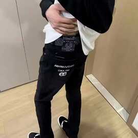 2025新款男牛仔裤秋季新款潮牌时尚修身牛仔裤男宽松显瘦直筒长裤