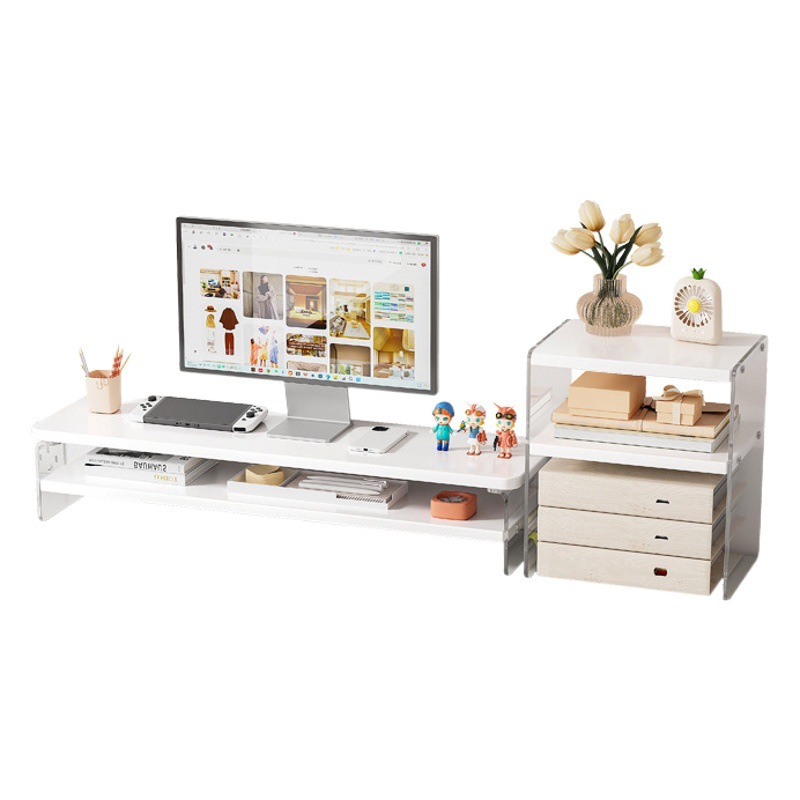 E-sports soporte de la computadora de acrílico Escritorio de almacenamiento rack cajón rack de almacenamiento Monitor de escritorio soporte base