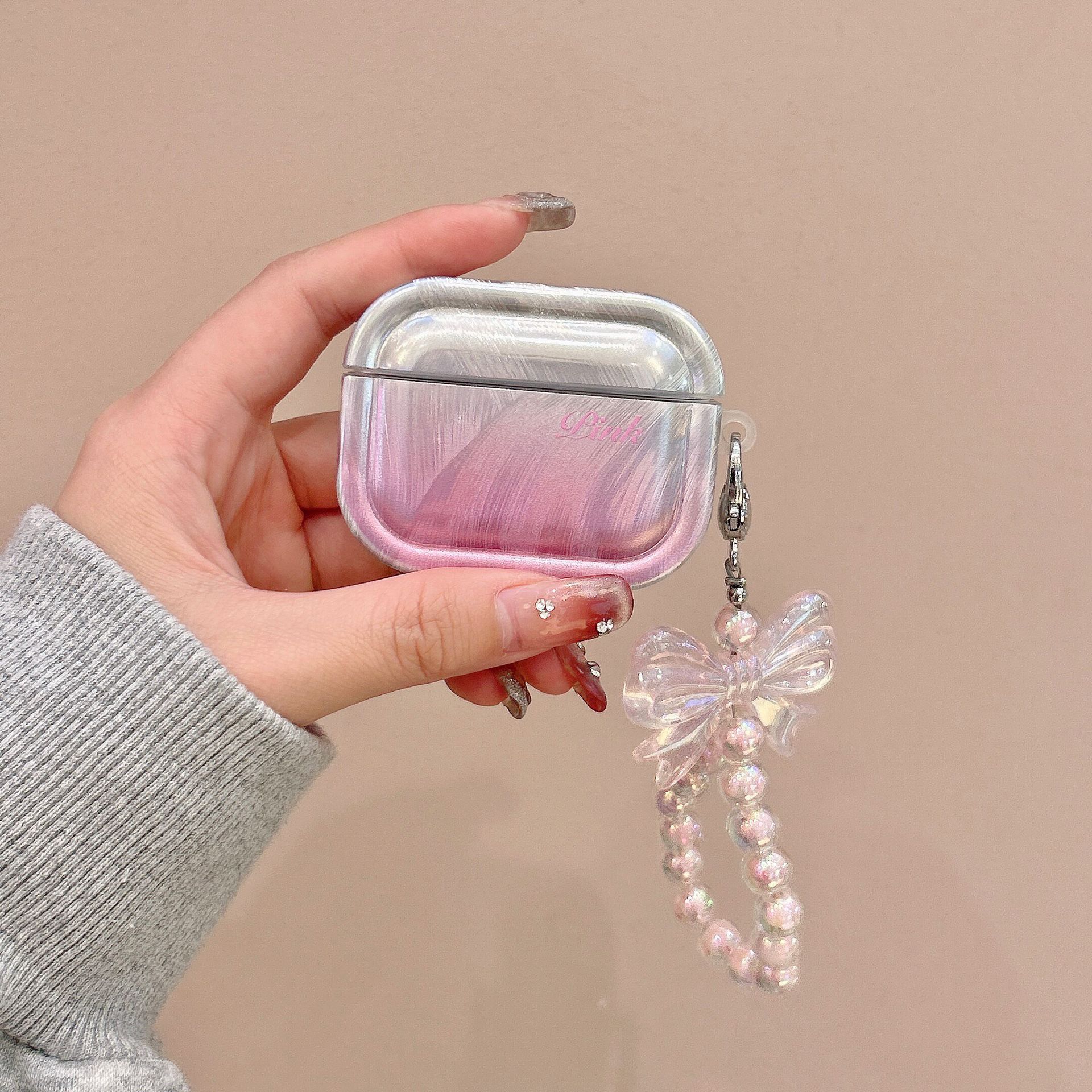 Plunksnų siūlų žydėjimo gradiento apsauginis apvalkalas, skirtas „AirPods 3“ 1/2/3 kartos belaidėms „Bluetooth“ ausinėms „Pro2“ minkštas dėklas._voghion.com