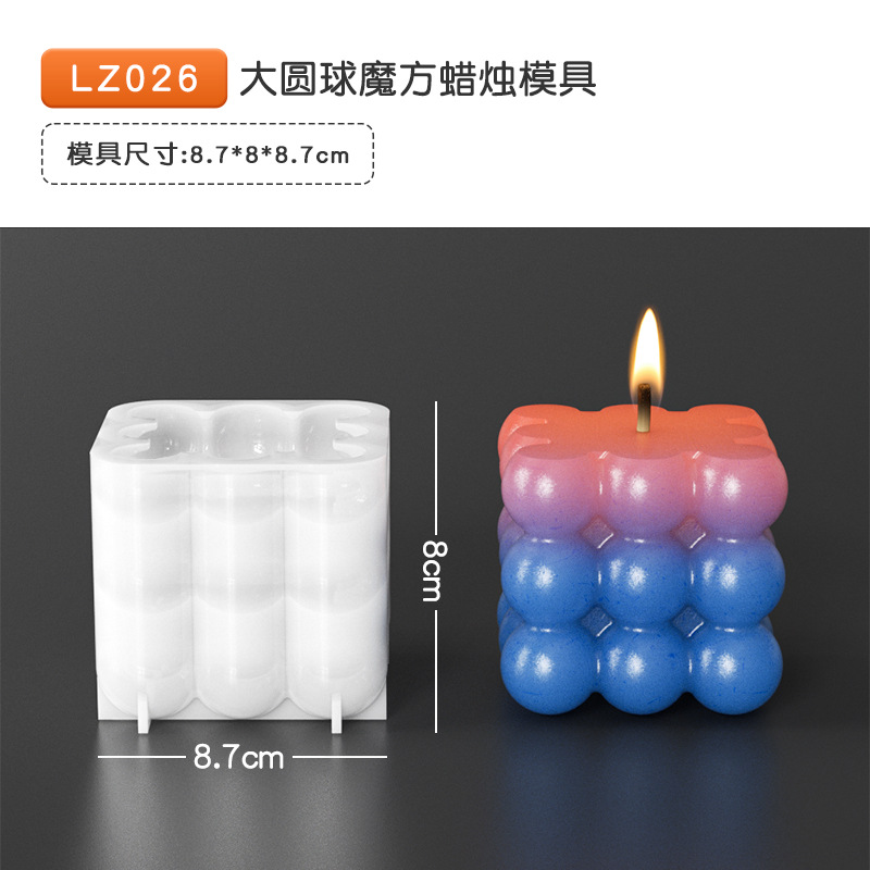 36 epoxi vela molde cristal racimo bola arco Polka Dot cubo vela almacenamiento hecho a mano resina silicona molde