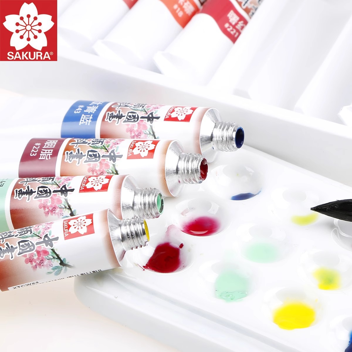 Japonés Sakura flor de cerezo pintura china pintura 24 colores traje 12ml pintura china pintura 18 colores pintura meticulosa pintura
