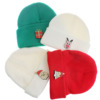 Christmas children's knitted woolen demi-season hat with hood, keep warm scarf