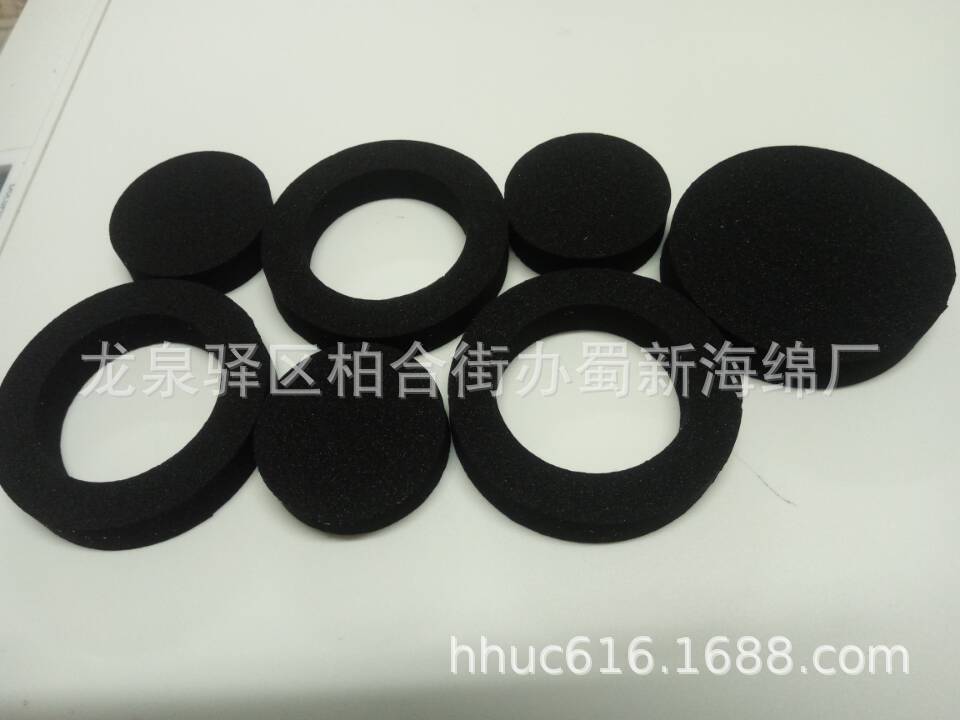 供应黑色抗压密封橡胶垫圈/仪器内衬防护泡棉垫圈/耐高温海绵垫圈