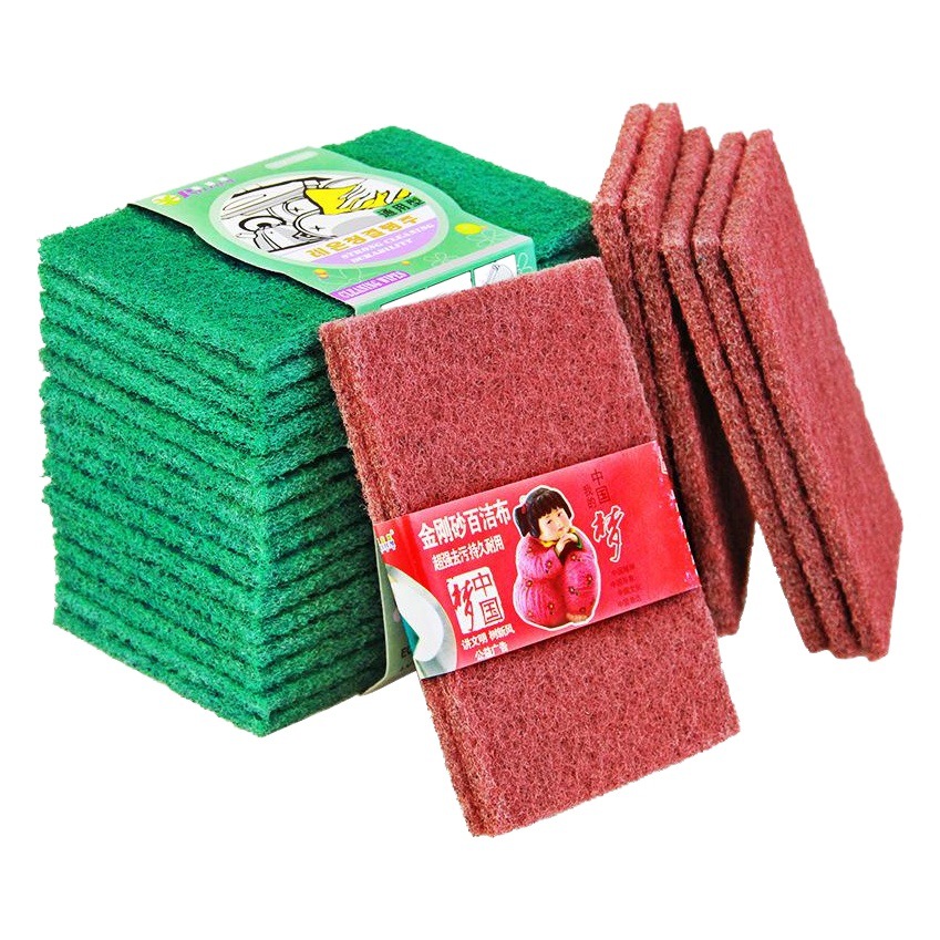 Nylon emery scouring pad dish cloth kitchen household dishwashing cleaning cloth rust removal brush pot cloth factory wholesale