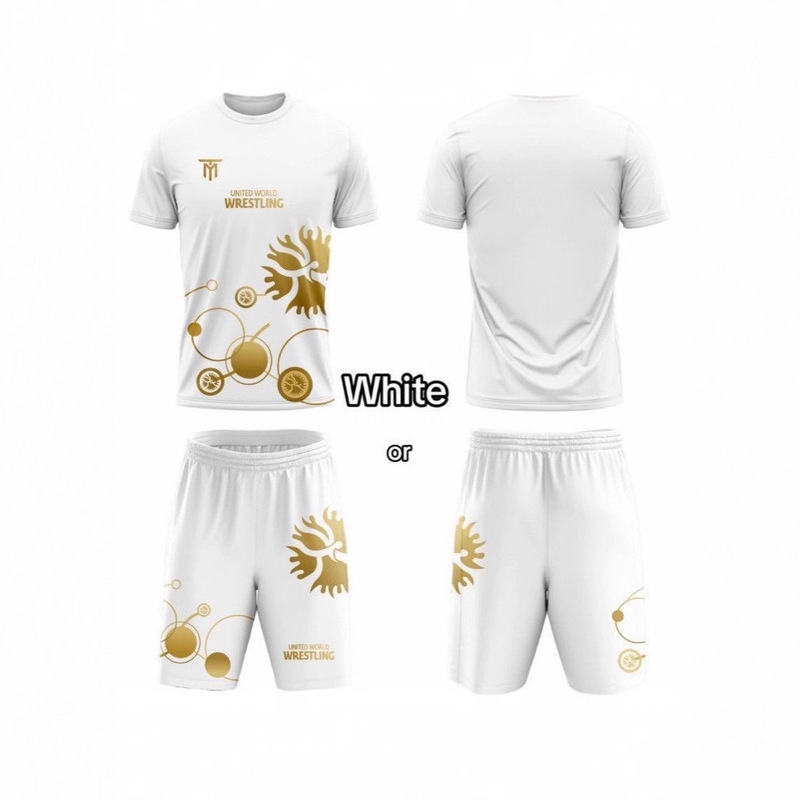 European and American Foreign Trade 2025 Hot-Selling World Wrestling Championship T-Shirt Set 3D Printed Sports Casual Men's Set