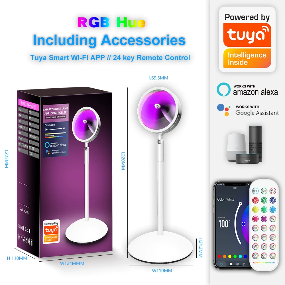 Cross -border sunrise light приложение дистанционное управление RGB светильник для атмосферы запуска, проекция радуги, настройка дневного света, живое фоновое освещение