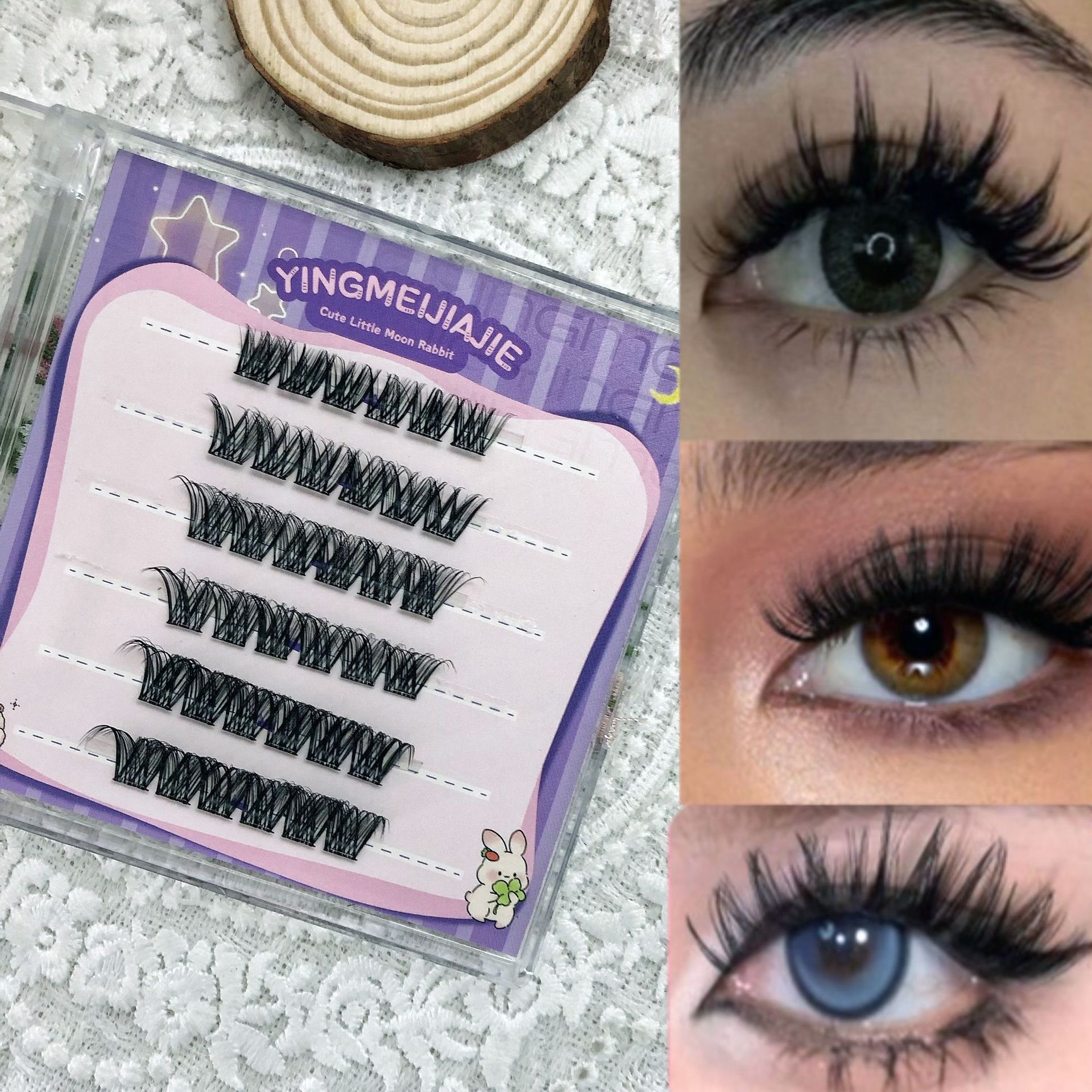 Las pestañas falsas transfronterizas sin pegamento, las nuevas pestañas falsas hechas a mano, las pestañas falsas sin pegamento, las pestañas falsas