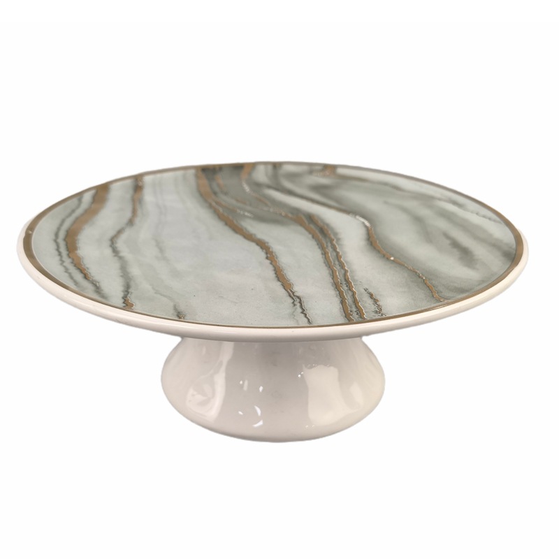 Inicio creativo pastel de cerámica europea bandeja de postre 10 pulgadas en relieve bandeja de patas altas bandeja de frutas bandeja de dulces plato de frutas