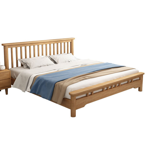 Nordic solid wood bed 1.8 meters B&B master bedroom 1.5 meters double bed hotel apartment single economical rental room bed