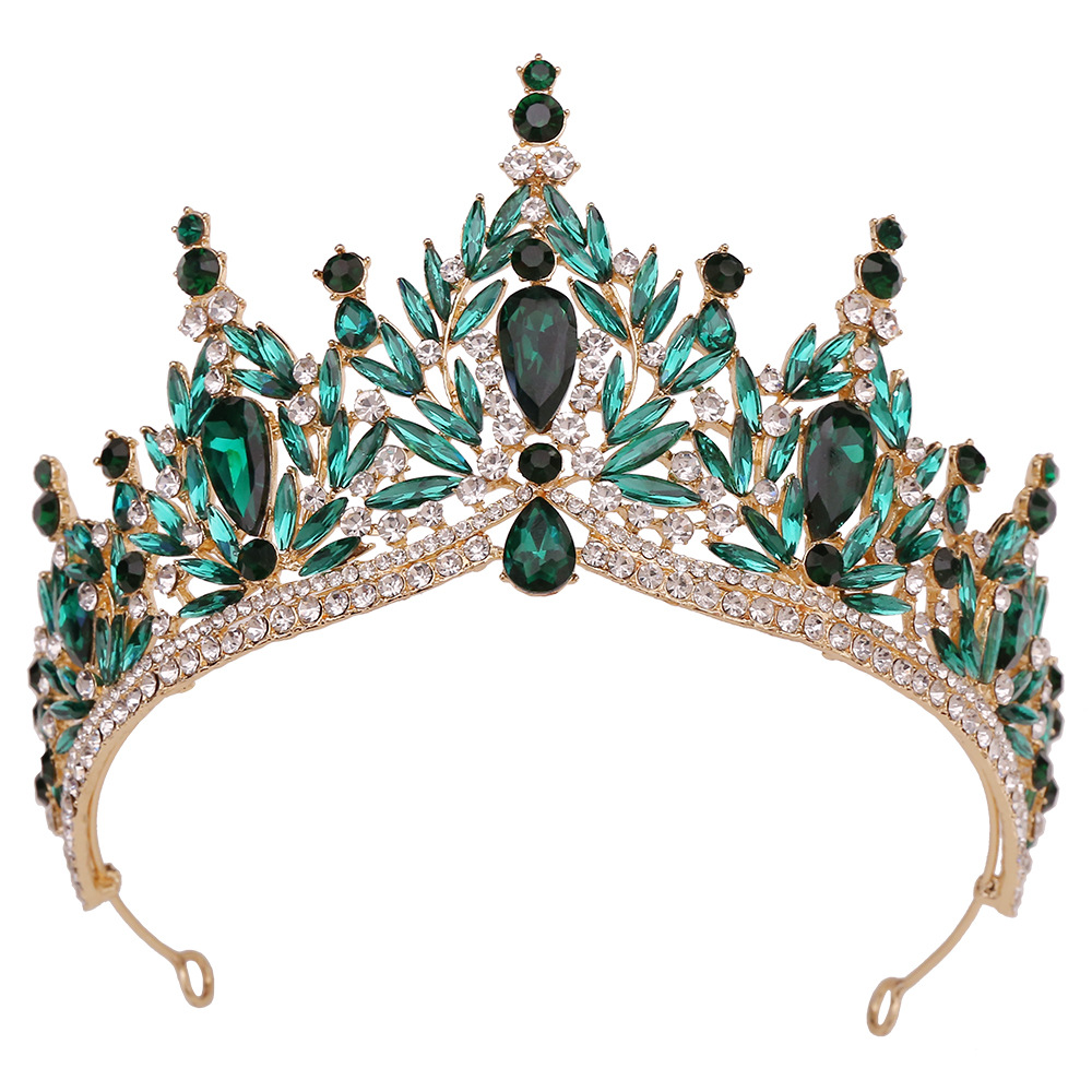 100g Weight Crown Hair Accessories Type 1 Piece Quantity Wedding, Birthday, Festival Occasion Alloy Material Leaf, Crown Pattern All Seasons Season Women's, Adults Gender Diamond Design Bridal, Shiny Style Bridal Shiny Women's Adults Leaf Crown Alloy Diamond Crown 23
