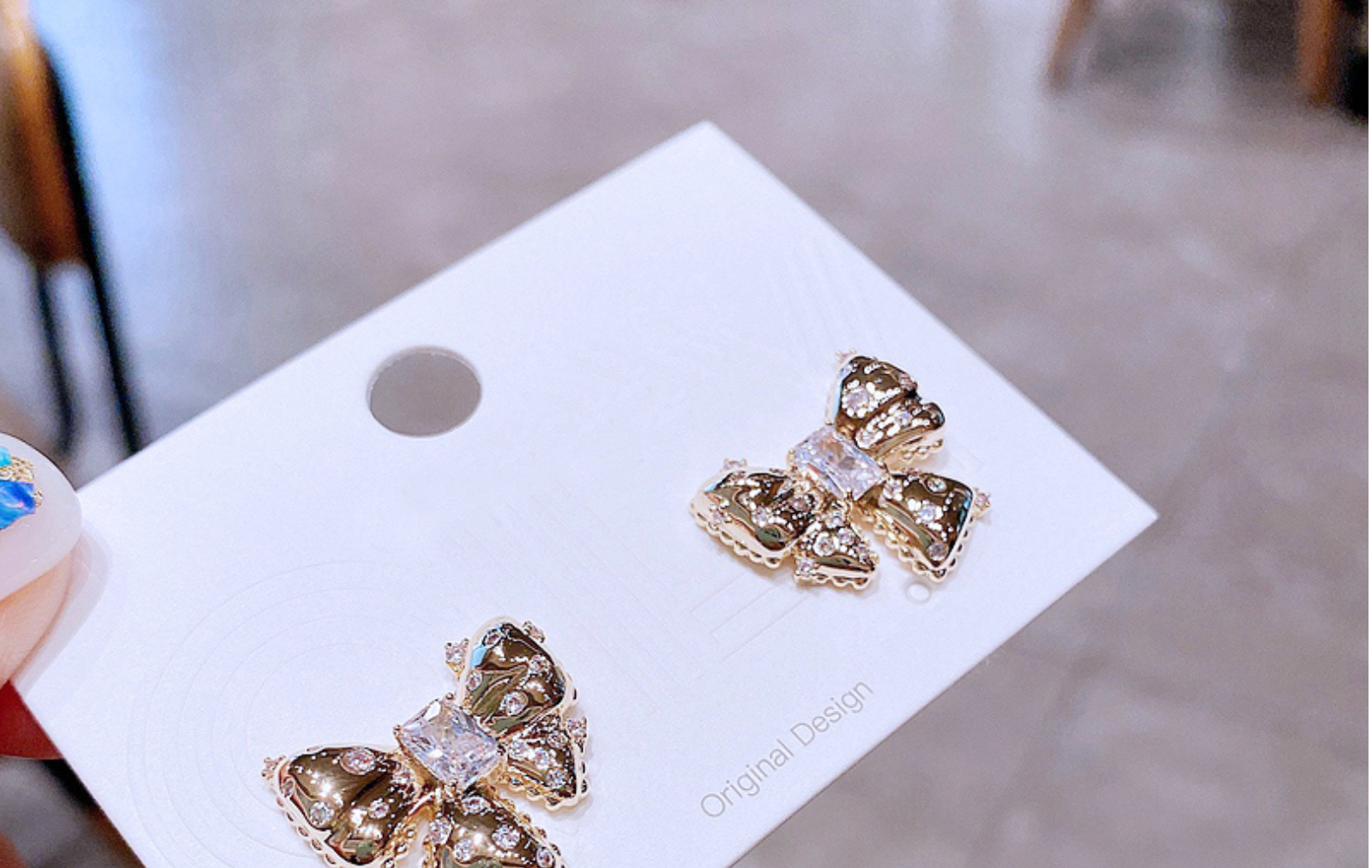 High-quality Gemstone Bow Earrings Fashion Zircon Earrings Earrings Cross-border New display picture 9