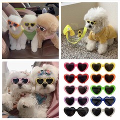 TIMU Amazon Heart-Shaped Sunglasses Creative Love Sunglasses Pet Dog Cat Costume Toy Cross-Border Best Seller