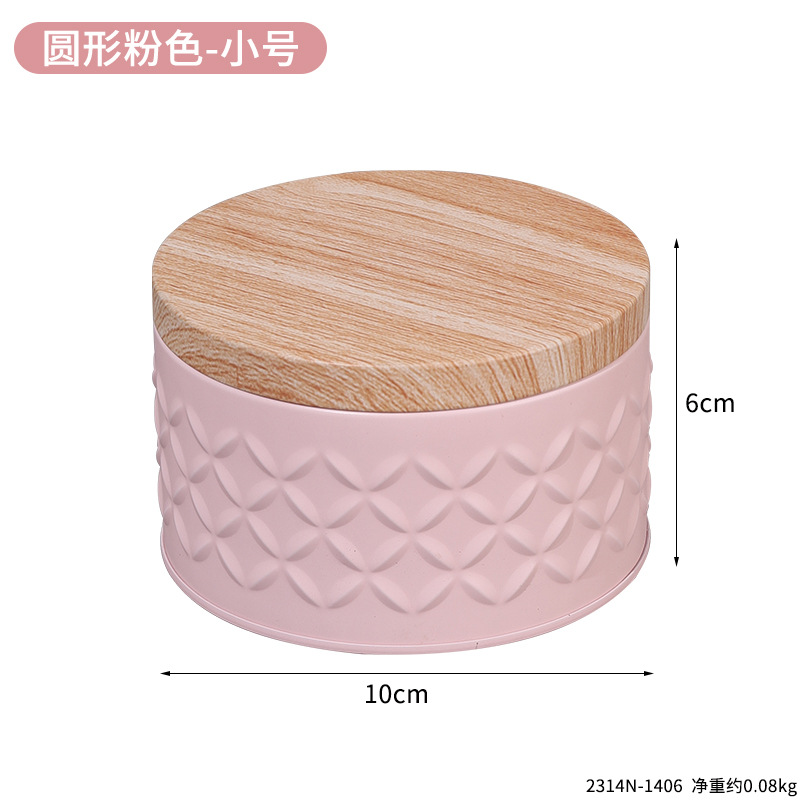 Nuevo recipiente de sellado de hierro forjado para galletas contenida en latas de almacenamiento de bocadillos lata de té portátil en polvo de café granos de café lata de almacenamiento