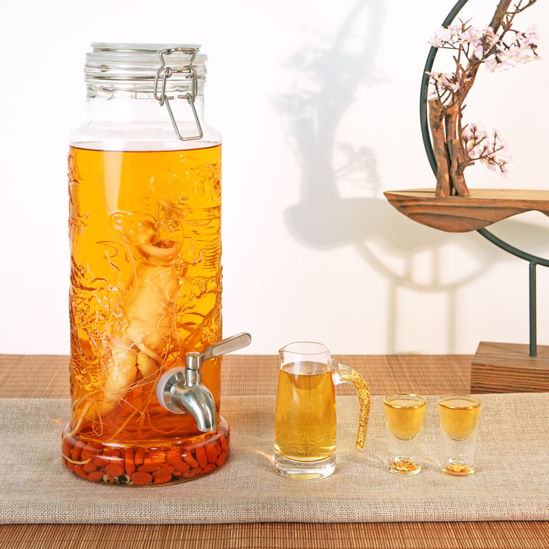 人参泡酒瓶卡扣瓶密封龙头